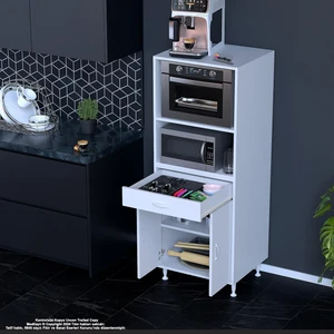 MODİLAYN BİRCE LİNA L-65 x 162,4 x 48 cm Çekmeceli Kapaklı Ankastre Fırın Ve Mutfak Dolabı