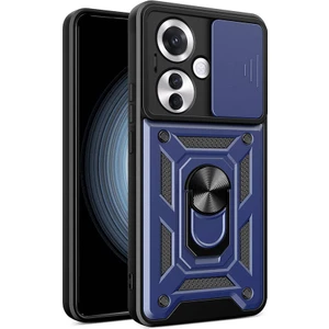 Oppo Reno 11F Kılıf Yüzüklü Sürgülü Kamera Korumalı Pars + Ekran Koruyucu