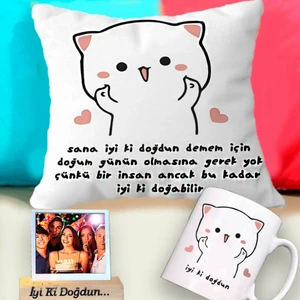 Iyi Ki Doğdun Doğum Günü Yastık & Kupa Hediye Seti