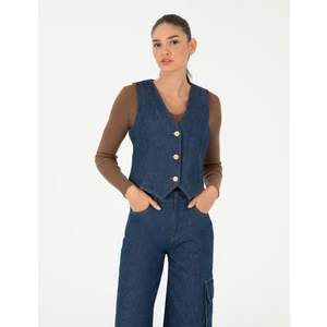 Pierre Cardin Kadın İndigo Slim Fit Yelek 50291407-VR028