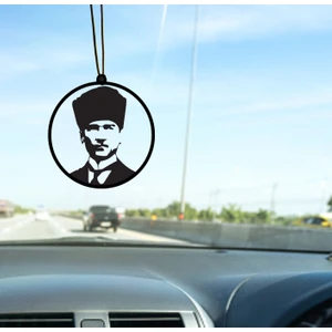 Metal Atatürk Araba Dikiz Ayna Süsü Oto Aksesuar