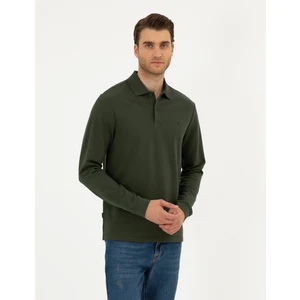 Pierre Cardin Erkek Koyu Yeşil Slim Fit Basic Sweatshirt 50294438-VR079