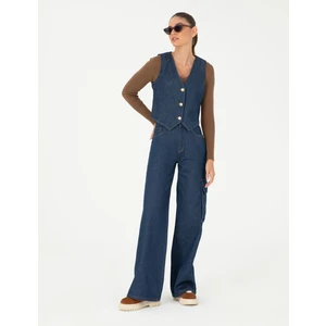 Pierre Cardin Kadın Indigo Loose Fit Jean Pantolon 50291401-VR028