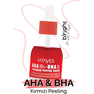 VITAYES Aha %10 Bha %2 Kırmızı Peeling Gözenek Sıkılaştırıcı Canlandırıcı Cilt Tonu Eşitleyici Cilt Serumu 900