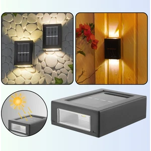 Solar Güneş Enerjili Çift Taraflı Dekoratif LED Aplik Bahçe Duvar Veranda Merdiven Aydınlatma Lambası
