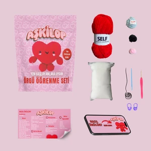 Aşkilop Amigurumi Kiti Yeni Başlayanlar Için Uygun Kalp Amigurumi Seti Tüm Malzemeleri Ile