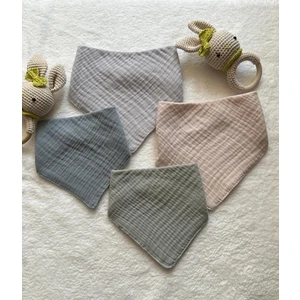 Fronte Home Paket Içi 4 Adet  Pamuk Çift Katlı Çıt Çıtlı Bebek Fuları Önlük Salya Önlük