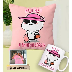 Kalk Kız Alem Beybi Görsün Yastık & Kupa Hediye Seti
