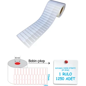 A Etiket Kuyumcu Yüzük Etiketi 72X10MM Pp Opak 1 Rulo 1250 Sarım