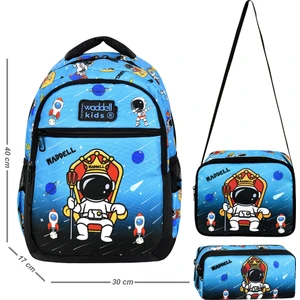 Astronot İlkokul Çantası + Beslenme Çantasıı+Kalem Kutusu 3lu set