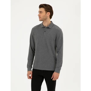 Pierre Cardin Erkek Antrasit Melanj Slim Fit Basic Sweatshirt 50294438-VR081