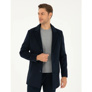 Pierre Cardin Erkek Lacivert Ekstra Slim Fit Yün Karışımlı Kaşe Kaban 50297487-VR033