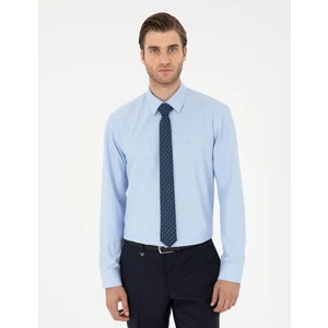 Pierre Cardin Erkek Mavi Slim Fit Uzun Kollu Basic Gömlek 50297903-VR036