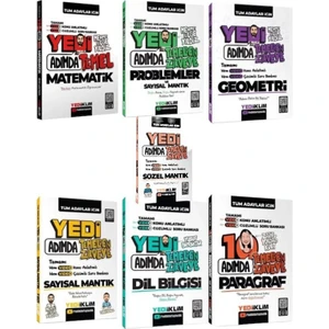 Yediiklim Yayınları Tüm Adaylar İçin Yedi Adımda Matematik - Yedi Adımda Problemler - Yedi Adımda Geometri - Yedi Adımda Dil Bilgisi 7'li Set