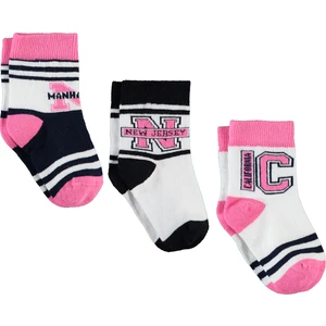Civil Girls Kız Çocuk 3'lü Çorap 3-11 Yaş Pembe