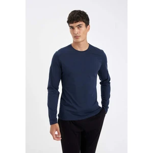 Slim Fit Dar Kesim Bisiklet Yaka Basic Düz Uzun Kollu Pijama Üstü Z2771AZ24AU