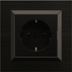 Quantum Siyah Topraklı Priz (ovivo) Çerçeve Dahildir