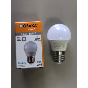 5 Adet Osaka 6W=50W=540 Lümen E 27 Top Ampül 6500K Beyaz 45 mm x 75 mm