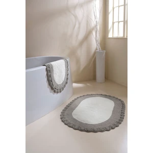 Bianca 2’li Takım Banyo Paspası %100 Pamuk 40x60 + 60x90 Açık Gri