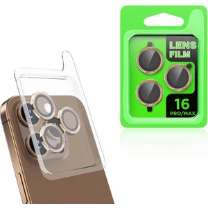 Apple iPhone 16 Pro Max Zore Cl-07 Kamera Lens Koruyucu-Gold