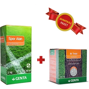 Spor Alan Çim Tohumu - Genta Ilk Tesis Çim Gübresi - 40 M2 Alan Için