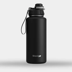 1 Hand Leak-Proof Sızdırmaz Çelik Termos 1000 ml Black ST-210