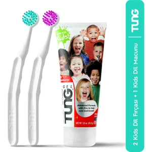 Kids Dil Temizleyici Avantaj Paket Kids Dil Macunu 85 gr + Dil Fırçası x 2 Adet