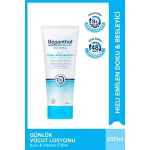 Temel Nemlendirici Günlük Vücut Bakım Losyonu 200ml Kuru, Hassas Ciltler, Günlük Yoğun Nemlendirici