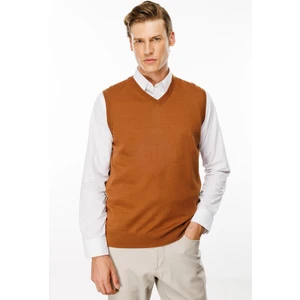 Desen Triko Erkek Süveter K.taba