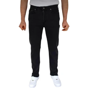 Siyah Erkek Yüksek Kemer Klasik Kesim Likralı Regular Jeans Kot Pantolon