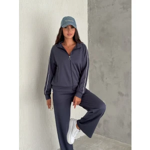 Ded Collection Kadın Modal Kumaş Fermuarlı Biyeli Eşofman Takımı