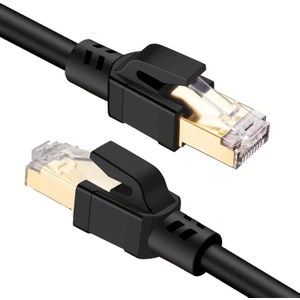Cat8 40GBPS S/ftp 2000MHZ Yüksek Hızlı 26 Awg Kablo, S/ftp Esnek Korumalı Bükümlü Çift 25/40 Gb/sn RJ45 8P8C Altın Kaplama Cat8 Internet Kablosu