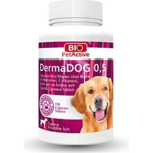 Bio Pet Active Biopetactive Çiğneme Tableti Dermadog 0,5 (Yucca, Biotin Katkılı Sarımsak Tablet- 150) 75Gr