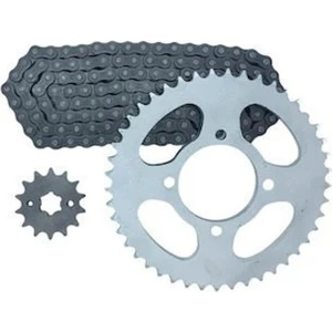 Aras Moto Yamaha Ybr 125 -Ybr Esd 125 Uyumlu Oringsiz Zincir Dişli Seti (Siyah Düz ZINCIR)2006-17 Arasmoto