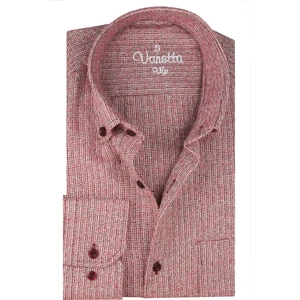 Erkek Mercan Rengi Kışlık Düz Cepli Geniş Kesim Gömlek