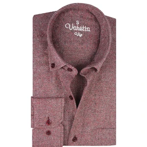 Erkek Bordo Kışlık Düz Cepli Geniş Kesim Gömlek