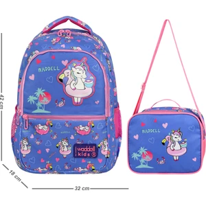 Lisanslı Unicorn Deri Nakış Desenli Kız Çocuk Ilkokul Sırt Çantası ve Beslenme Çantası