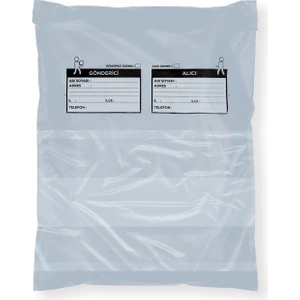 Aydın Plastik Cepli Gri Kargo Poşeti 45X55+4 cm - 100'lü
