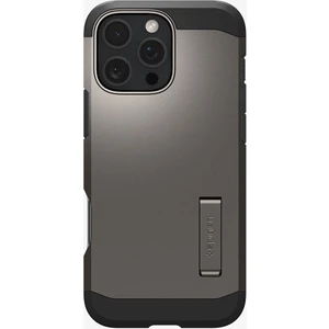 iPhone 16 Pro ile Uyumlu Ekstra Dayanıklı MagSafe Kılıf Tough Armor Ai Hava Kanalı Teknolojisi™ Askeri Sınıf Koruma MagFit KickStand'lı Gunmetal Çift Katman Kapak - ACS08145