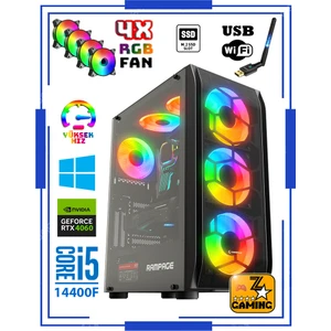 Amon PTX50 Intel Core I5-14400F 16GB Ddr4 Ram 1tb M.2 Nvme SSD 8gb RTX4060 Oyuncu Masaüstü Bilgisayar