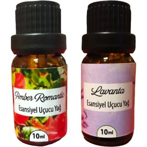 Lavanta- Amber Romantik 10 ml 2 Adet Çamaşır Yün Kurutma Topu Kokusu- Esansiyel Uçucu Yağ
