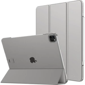 Apple iPad Pro 11 Inc 3. Nesil (2021) Kalemlikli Standlı Yarı Saydam Hard Pc Kılıf A2377 A2459 A2301