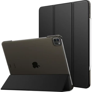 Apple iPad Pro 12.9 Inc 6. Nesil (2022) Kalemlikli Standlı Yarı Saydam Hard Pc Kılıf A2436 A2437 A2764