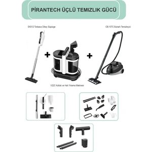 EK012 Dikey Süpürge / V22C Koltuk ve Halı Yıkama Makinesi / CB-107C Buharlı Temizlik Makinası