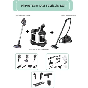 ES92 Şarjlı Dikey Kablosuz / V22C Koltuk ve Halı Yıkama Makinesi / CB-107C Buharlı Temizlik Makinası