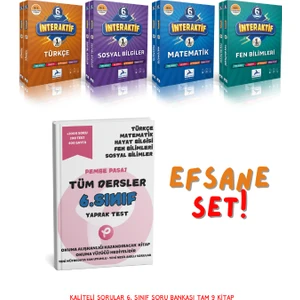 Paraf Yayınları 6. Sınıf İnteraktif Serisi 4'lü Set - Pembe Pasaj 6. Sınıf Tüm Dersler Yaprak Test