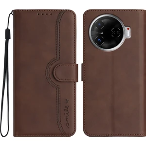 Dgplz Store Tecno Camon 30 Pro Için Kalp Desenli Deri Kılıf (Yurt Dışından)