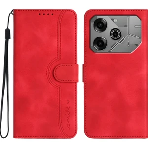 Dgplz Store Tecno Pova 6 Pro Için Kalp Desenli Deri Kılıf (Yurt Dışından)