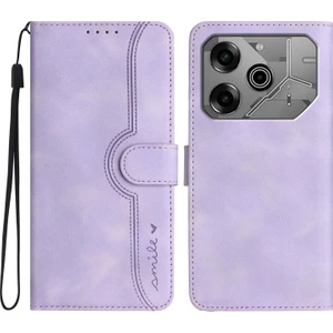 Dgplz Store Tecno Pova 6 Pro Için Kalp Desenli Deri Kılıf (Yurt Dışından)