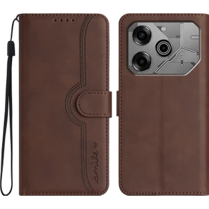 Dgplz Store Tecno Pova 6 Pro Için Kalp Desenli Deri Kılıf (Yurt Dışından)